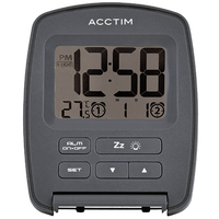 Erebus - Grey Nightglow Lcd Travel Alarm Clock By ACCTIM