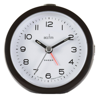 Neve - Black Raven Round Sweep Hand Alarm Clock By ACCTIM