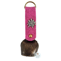 12cm Antique Look Cowbell With Pink Felt Strap image