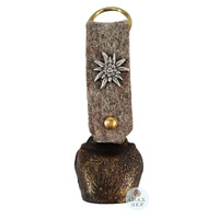 12cm Antique Look Cowbell With Light Grey Felt Strap image