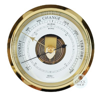 20cm Polished Brass Barometer By FISCHER image