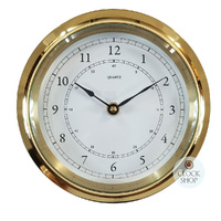 20cm Polished Brass Nautical Quartz Clock By FISCHER image