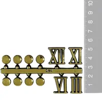 19mm Gold Roman Numerals & Dots (3/6/9/12)