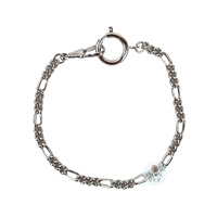 Rhodium Plated Figaro Pocket Watch Chain 25cm By CLASSIQUE image