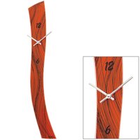 Orange Curved Swirl Glass Wall Clock By AMS