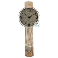 60cm Oak Pendulum Wall Clock With Grey Stone Dial By AMS image
