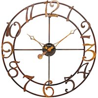 60cm Copper Look Round Wall Clock With Large Numbers By AMS  image