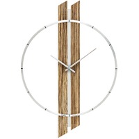 53cm Walnut & Metal Contemporary Wall Clock By AMS image