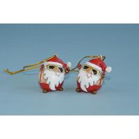 Santa With Glasses Christmas Tree Decoration 4cm
