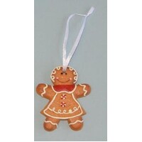 Ginger Bread Girl Christmas Tree Decoration 6.5cm