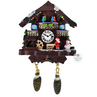 7cm Santa's Chalet Fridge Magnet With Dancers
