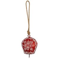 23cm Metal Bell On Rope- Red image