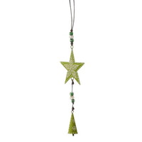 42cm Metal Star Hanging Decoration- Green image