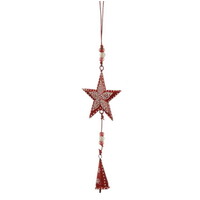 42cm Metal Star Hanging Decoration- Red image