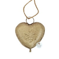 17cm Metal Heart On Rope Hanging Decoration- White image