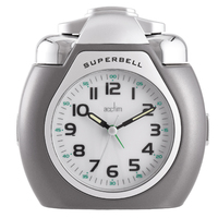 17cm Superbell Silver XL Super Loud Bell Analogue Alarm Clock By ACCTIM image