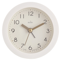 Mila - White Cliffs Round Alarm Clock By ACCTIM