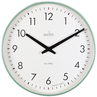 Riley - Green Moss Retro Round Wall Clock 30cm By ACCTIM