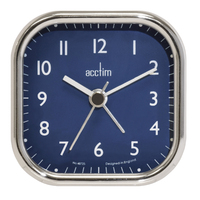7cm Zak 2 Chrome Analogue Alarm Clock By ACCTIM image