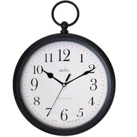 Hadlow - Black Fob Wall Clock 30cm By ACCTIM
