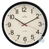 35cm Kempston Black Metal Wall Clock By ACCTIM