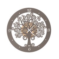 Brown/bronze Tree Of Life Modern Wall Clock 44cm By ARTI E MESTIERI