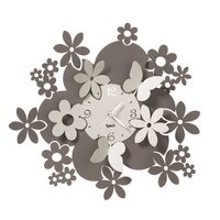 Earth Tones Daisy & Butterfly Modern Wall Clock 40cm By ARTI E MESTIERI