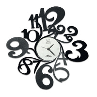 Black Step Modern Wall Clock 40cm By ARTI E MESTIERI