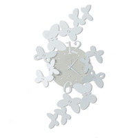 White/grey Butterfly Modern Wall Clock 32cm By ARTI E MESTIERI