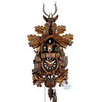 After The Hunt Battery Carved Cuckoo Clock With Dancers 42cm ENGSTLER image