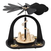 Modern Black Pyramid Nativity Scene 24cm By Richard GLÄSSER