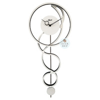 55cm Contemporary Swirl Wall Clock With Pendulum By HERMLE image