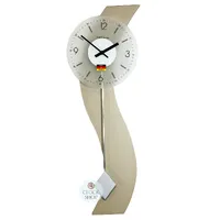 70cm Beige Wave Modern Wall Clock With Pendulum By HERMLE