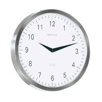 30cm Brushed Stainless White Modern Wall Clock By HERMLE image