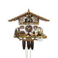 Bavarian Beer Drinkers 8 Day Mechanical Chalet Cuckoo Clock With Dancers 38cm By HÖNES image