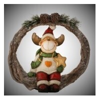 Reindeer with LED Lights Christmas Wreath 37cm