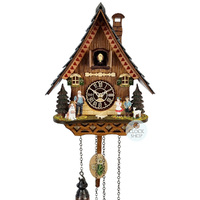 Heidi House Battery Chalet Cuckoo Clock With Curved Roof 25cm By TRENKLE image