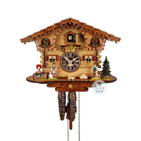 Chalet 1 Day Children With Geese 21cm Cuckoo Clock By TRENKLE