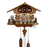 Band Players & Dancers Battery Chalet Cuckoo Clock 27cm By TRENKLE image