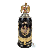 Deutschland Golden Eagle Beer Stein With Golden Eagle On Handle & Lid 0.75L By KING image
