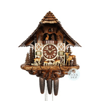Grazing Deer 8 Day Mechanical Chalet Cuckoo Clock 47cm By SCHWER image