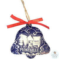 8cm Clock Shop Montville Blue Bell Hanging Decoration