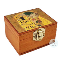 Wooden Hand Crank Music Box- The Kiss By Klimt (Beethoven- Fur Elise) image
