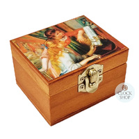 Wooden Hand Crank Music Box- Girls At The Piano By Renoir (Mozart- A Little Night Music) image