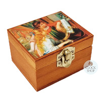 Wooden Hand Crank Music Box- Girls At The Piano By Renoir (Beethoven- Fur Elise) image