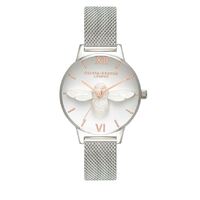3D Bee Rose Gold & Silver Mesh