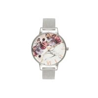 Marble Florals Rose Gold & Silver Mesh
