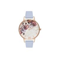 Marble Florals Chalk Blue & Rose Gold