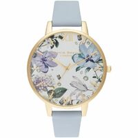 Bejewlled Florals Chalk Blue & Gold