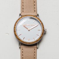 Womens - 34mm White Zebrawood Minimalist
